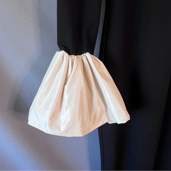 STAUD Hawthorne Black Cream Bell Sleeve Maxi formal holiday Dress NWOT large - Picture 4 of 13